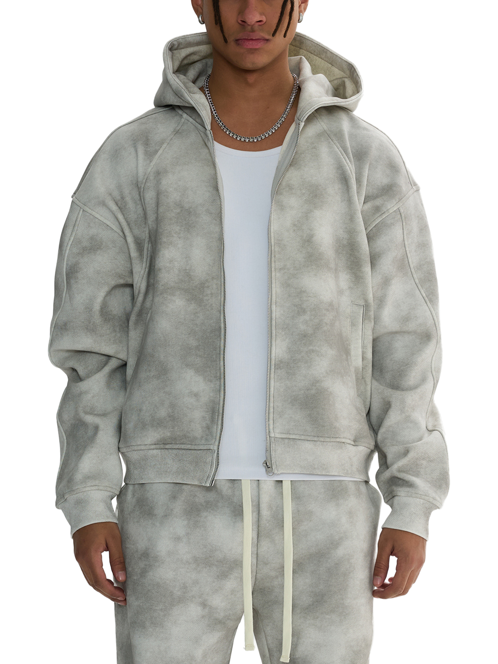 Dirty Washed Zip-Up Hoodie – Vintage Streetwear | Tapstitch-3